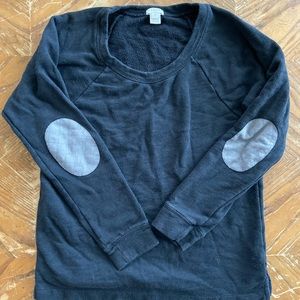 Black JCrew sweatshirt with elbow patches